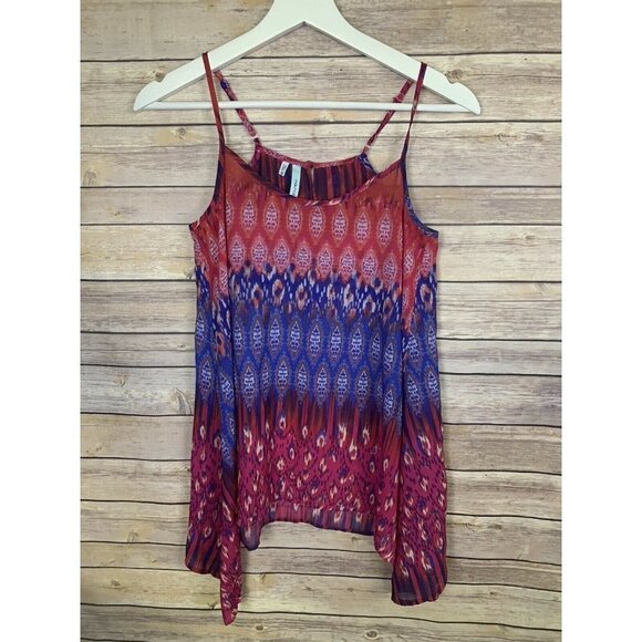 Maurices XS Asymmetric Tank Boho Sheer Top Tunic - Picture 1 of 8